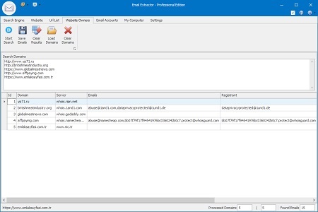 Extract Email Addresses From Whois